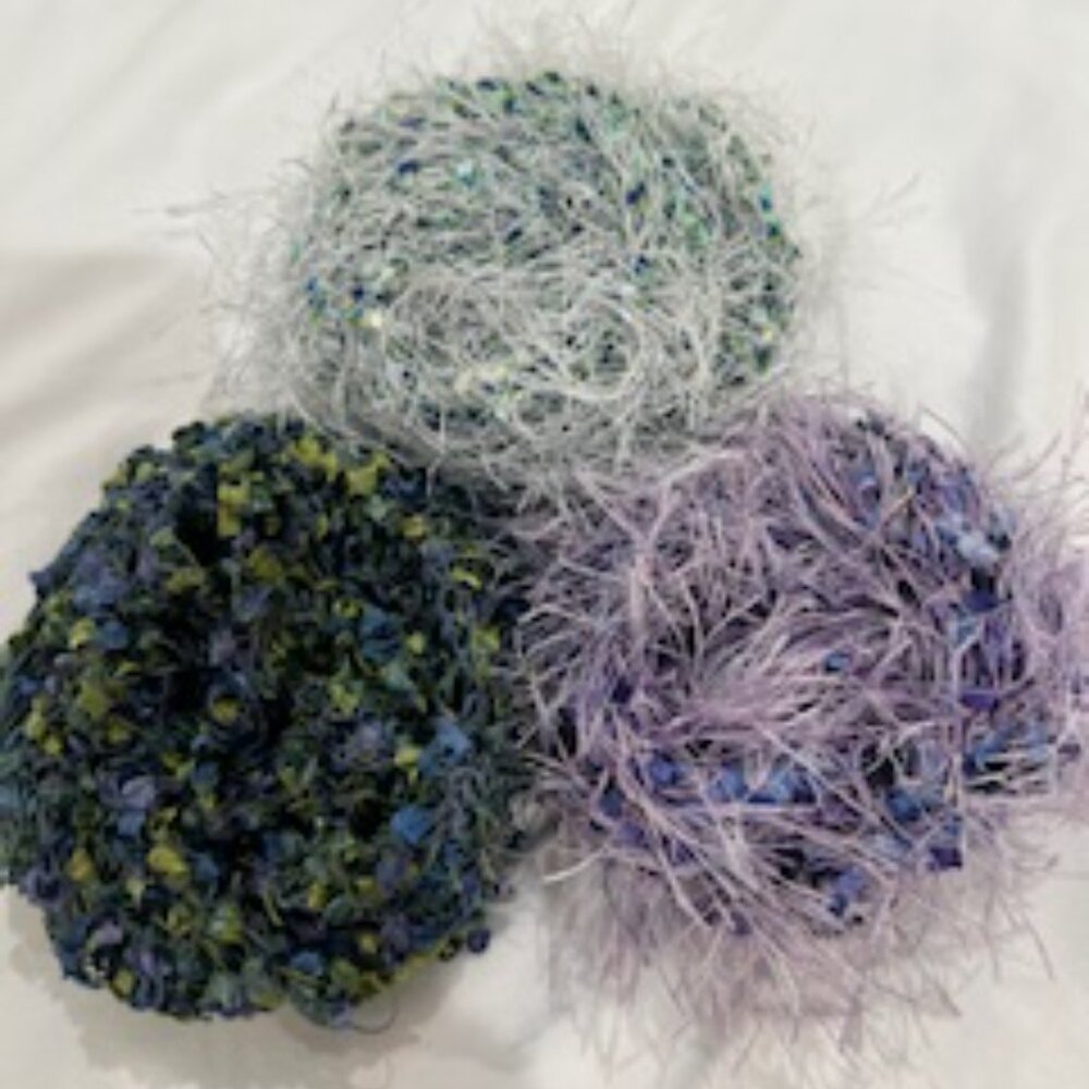 Barely Worn 3 Rectangular Hand Crocheted Scarves … - image 4